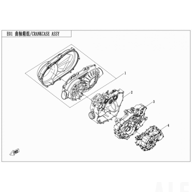 0GR0-013000-10000 CVT CASE ASSY. Nr. 1 CFMOTO 520 0GR0-013000-10000 CVT CASE ASSY. Nr. 1 CFMOTO 520