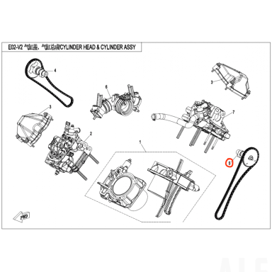 0JY0-027000 CAMSHAFT, REAR CYLINDER 1000 cc Nr. 5