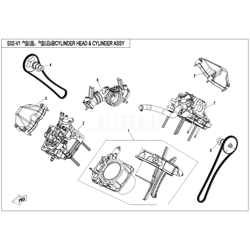 0JY0-023000 CYLINDER BODY ASSY. CFMOTO 1000 cc Nr. 1 0JY0-023000 CYLINDER BODY ASSY. CFMOTO 1000 cc Nr. 1