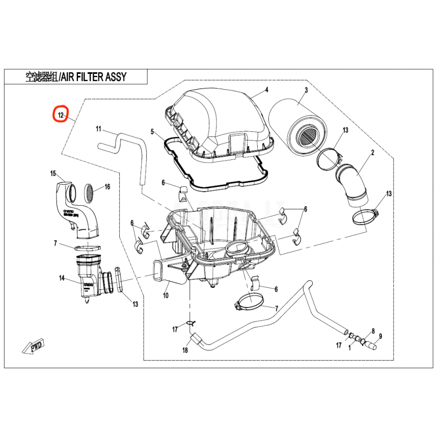 0JYA-111000-20003 AIR FILTER SUB SUB ASSY. CFORCE 1000 0JYA-111000-20003 AIR FILTER SUB SUB ASSY. CFORCE 1000