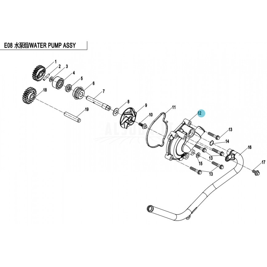 0JWA-080006-10000 WATER PUMP COVER 0JWA-080006-10000 WATER PUMP COVER