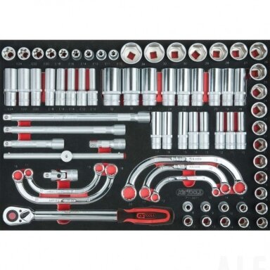 1/2'' galinių raktų komplektas 71pcs insert, KS Tools