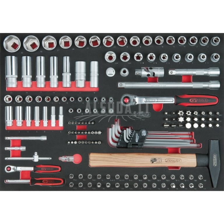 1/4"+1/2" galinių raktų komplektas 163pcs insert, KS Tools