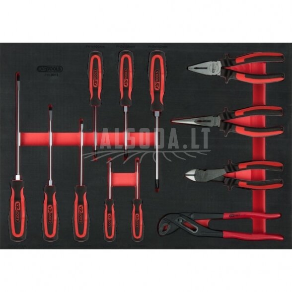 215 dalių įrankių vežimėlis KS TOOLS RACINGline, 7 stalčiai, su priedais 3