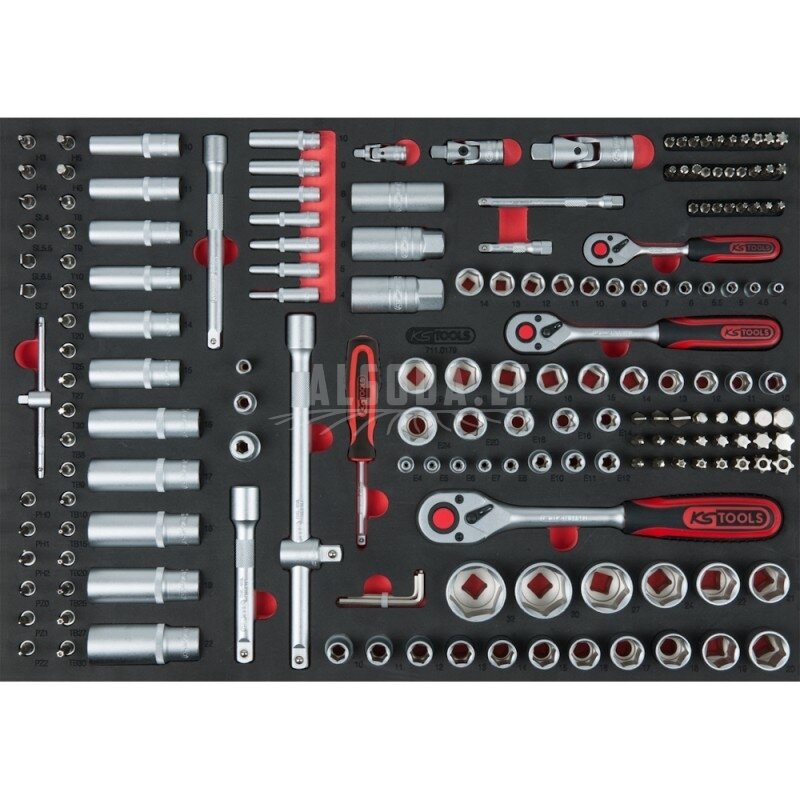 215 dalių įrankių vežimėlis KS TOOLS RACINGline, 7 stalčiai, su priedais 2 215 dalių įrankių vežimėlis KS TOOLS RACINGline, 7 stalčiai, su priedais 2