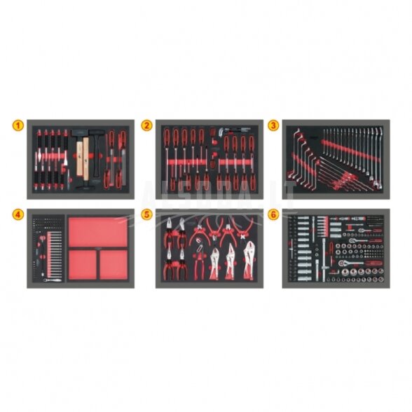 598 dalių vežimėlis su įrankiais KS TOOLS Racing line 1