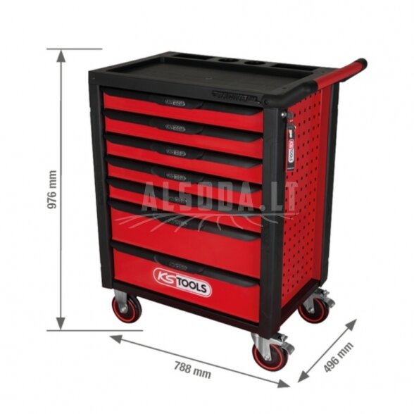 598 dalių vežimėlis su įrankiais KS TOOLS Racing line 2