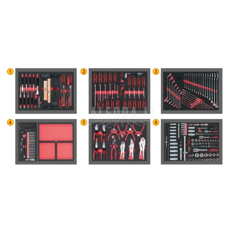 598 dalių vežimėlis su įrankiais KS TOOLS Racing line 1 598 dalių vežimėlis su įrankiais KS TOOLS Racing line 1
