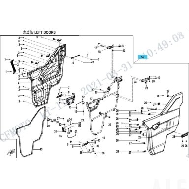5HYV-3700F0-1002 LH UPPER SIDE DOOR ASSY