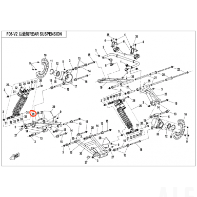 7000-060210-0V200 REAR LOWER SWING ARM,RH ZFORCE Nr. 28