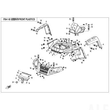 7020-040104-0B50 FRONT FENDER Grey X8 Nr. 6