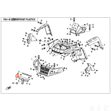7020-040104-0Y60 FRONT FENDER Crystal orange Nr.6 CF 800