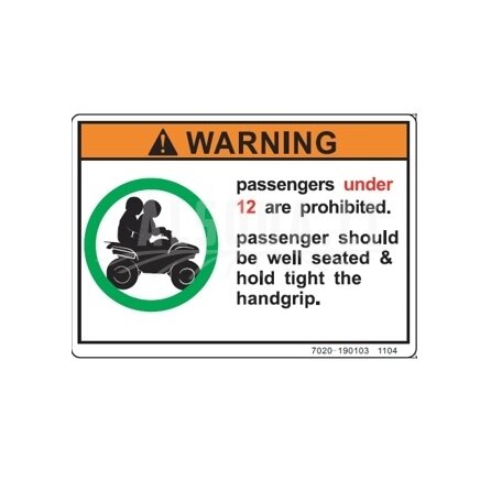 7020-190103 WARNING DECAL, PASSENGER