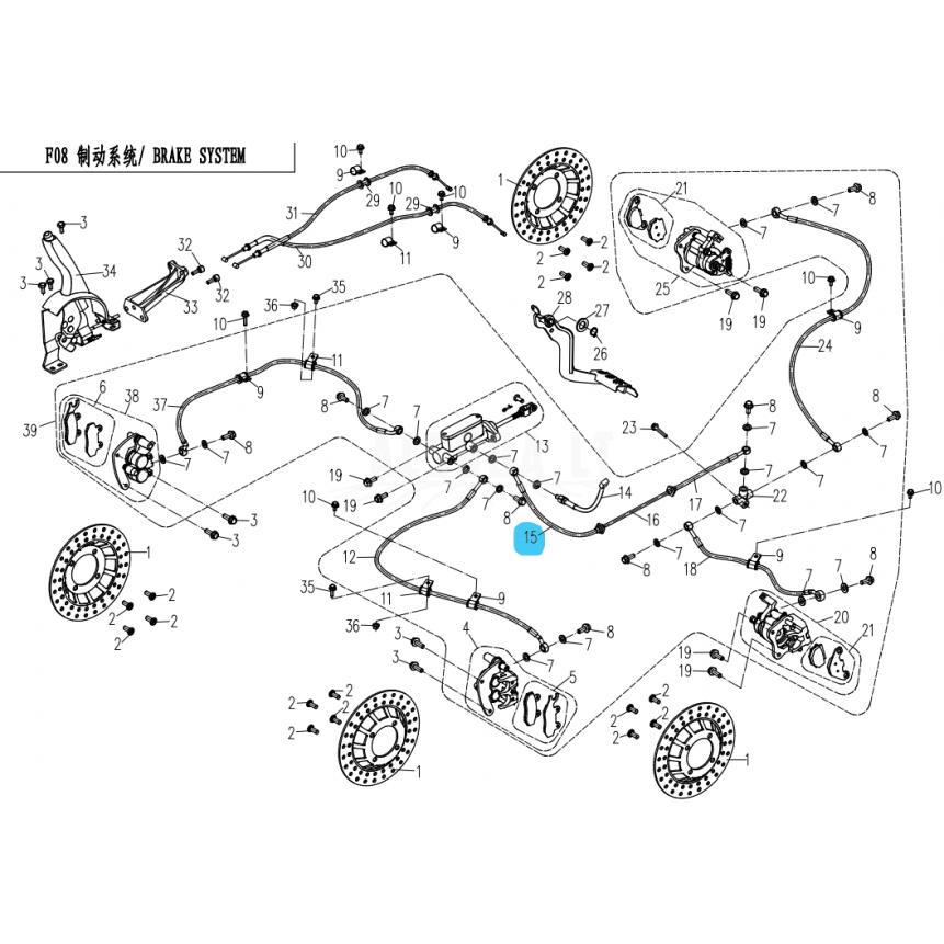7030-081040 front hose rear brake