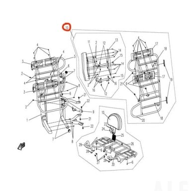 9010-140400-A000 9010-140400-a000 backrest  CFMOTO CF500-A 2011-2013