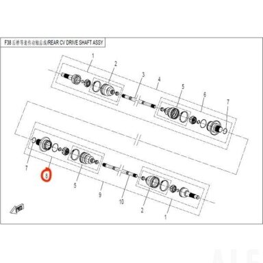 9060-280130-1000 BEARING KIT, REAR MOTION END(LH) (20 t)