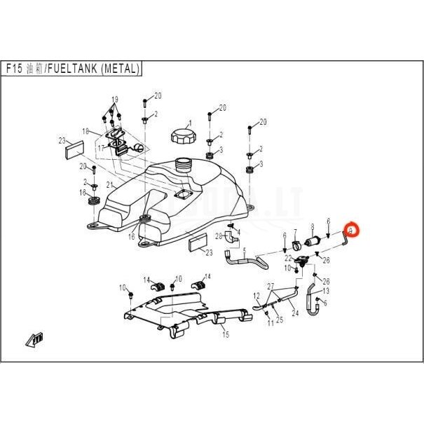 9010-120520-2000 fuell hose 2 NR.9 CF500-5A 9010-120520-2000 fuell hose 2 NR.9 CF500-5A