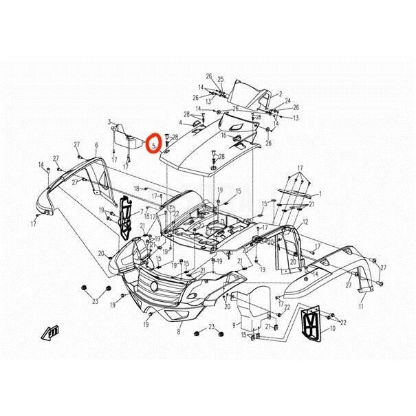 9050-040015-0h20 front cover CFMOTO X5, X6 9050-040015-0h20 front cover CFMOTO X5, X6