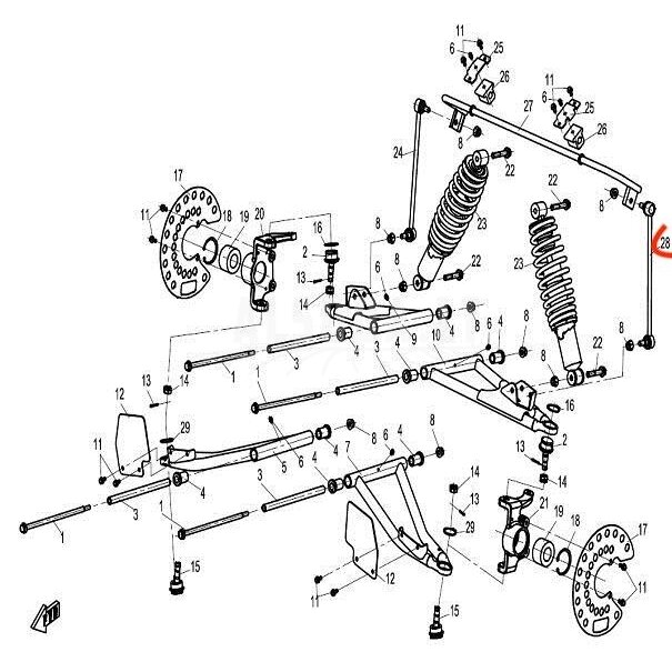 9060-050620-1000 FRONT LINKAGE BAR LH ZFORCE Nr. 28