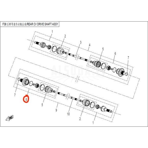 9060-280130-1000 BEARING KIT, REAR MOTION END(LH) (20 t) 9060-280130-1000 BEARING KIT, REAR MOTION END(LH) (20 t)