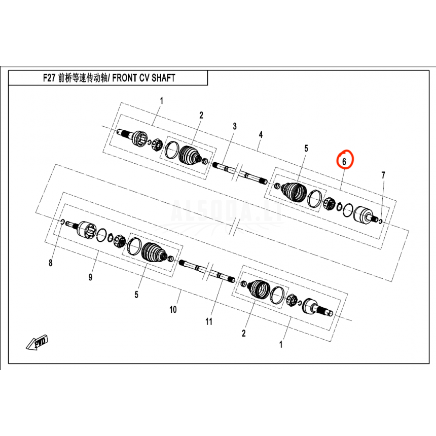 9060-270230-1000 BEARING KIT, FRONT MOTION END(RH)