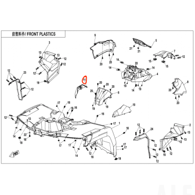 9AWA-041038-0BM00 RIGHT DECO COVER, DASHBOARD Black Nr. 11