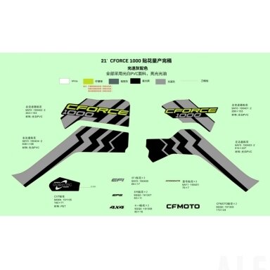 9AY1-1901A0-20000 CFORCE 1000 GHOST GREY DECAL ASSY