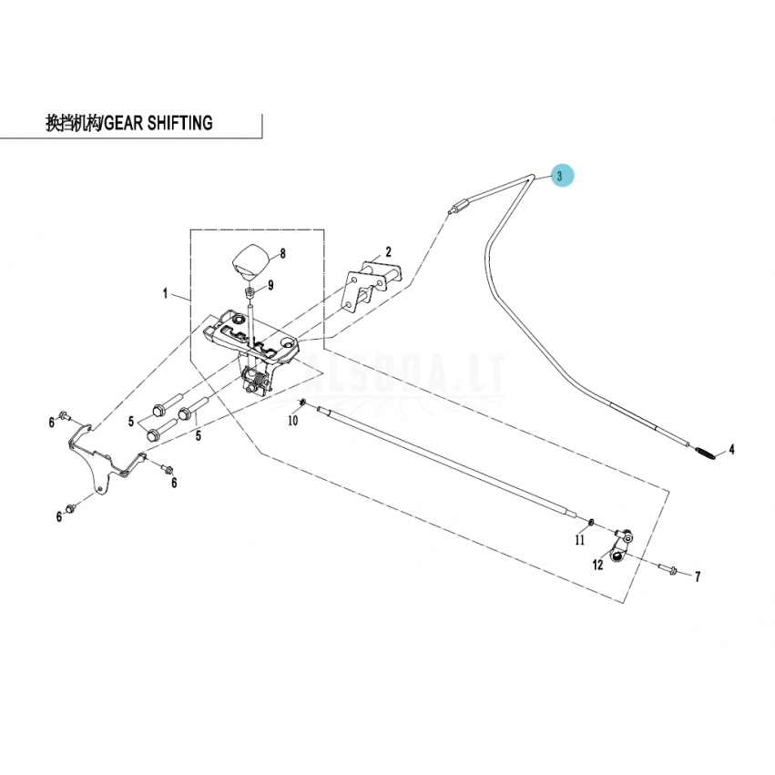 9AWA-320400 CABLE, PARKING LOCK