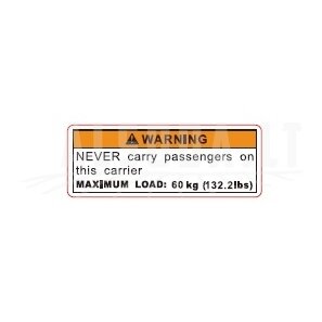9CQV-190003-3200 REAR RACK LOADING INSTRUCTION LABEL