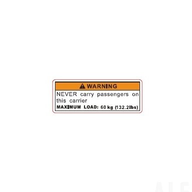9CQV-190003-3200 REAR RACK LOADING INSTRUCTION LABEL