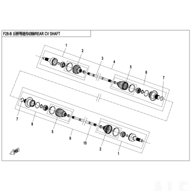 9CR6-280200-20001 REAR CV DRIVE SHAFT,RH CF500AU-6L, 2016 Nr.4