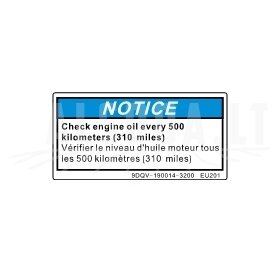 9DQV-190014-3200 WARNING DECAL, ENGINE OIL 9DQV-190014-3200 WARNING DECAL, ENGINE OIL