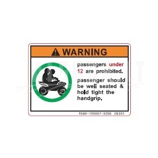 9DQV-190007-3200 WARNING DECAL, PASSENGER 9DQV-190007-3200 WARNING DECAL, PASSENGER