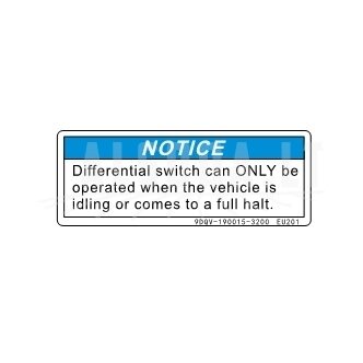 9DQV-190015-3200 WARNING DECAL, DIFFERENTIAL OPERATION 9DQV-190015-3200 WARNING DECAL, DIFFERENTIAL OPERATION