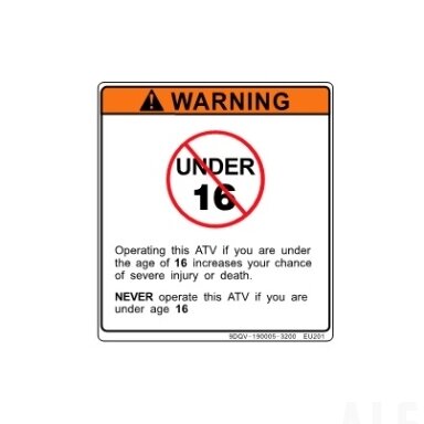 9DQV-190005-3200 WARNING DECAL, DRIVER AGE