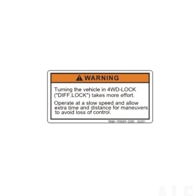 9DQV-190009-3200 WARNING LABEL, 4WD OPERATION