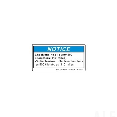 9DQV-190014-3200 WARNING DECAL, ENGINE OIL