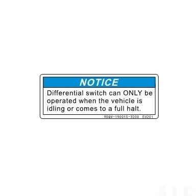 9DQV-190015-3200 WARNING DECAL, DIFFERENTIAL OPERATION