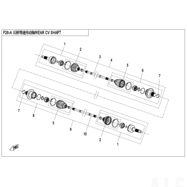 9GQ0-280200 rear cv drive shaft rh CFMOTO 450 Nr. 4