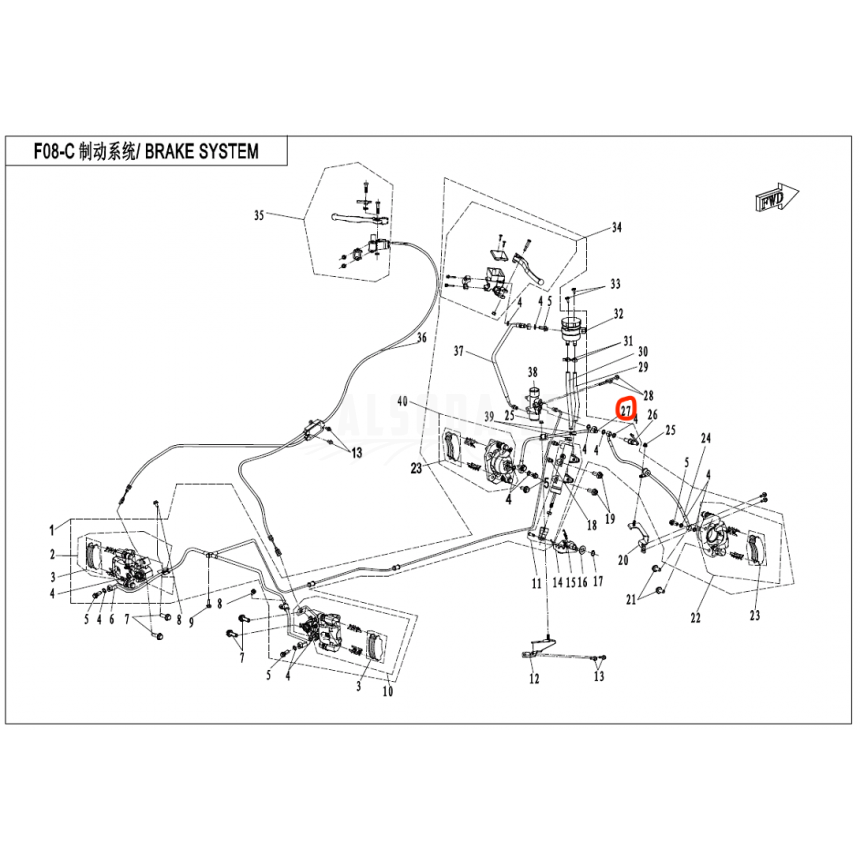 9GQA-080150-10000 FLUID PIPE,FRONT BRAKE Nr. 27 9GQA-080150-10000 FLUID PIPE,FRONT BRAKE Nr. 27