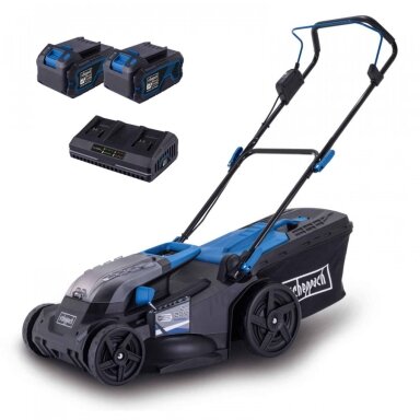 Akumuliatorinė vejapjovė BC-MP430-X SET XL2, Scheppach Akumuliatorinė vejapjovė BC-MP430-X SET XL2, Scheppach