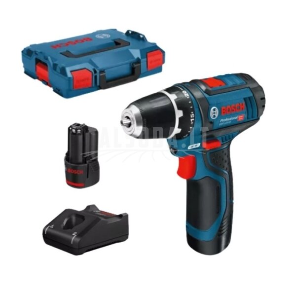 Akumuliatorinis gręžtuvas-suktuvas BOSCH GSR 12V-15, LB 2x2.0, GAL 12V-40 Akumuliatorinis gręžtuvas-suktuvas BOSCH GSR 12V-15, LB 2x2.0, GAL 12V-40