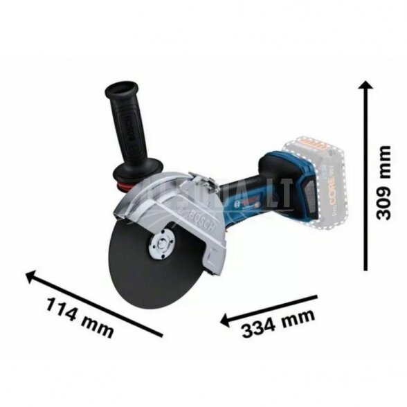 Akumuliatorinis kampinis šlifuoklis BOSCH Biturbo GWS 18V-180 PC C Solo 2