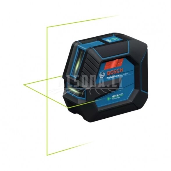 Akumuliatorinis lazerinis nivelyras BOSCH GLL 20-22 G CC BA3.7VXL LB10 1