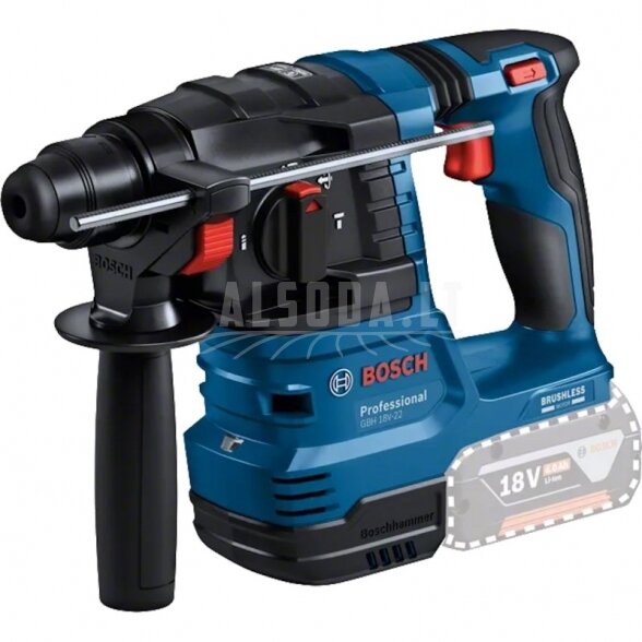 Akumuliatorinis perforatorius BOSCH GBH 18V-22 2x4,0Ah LB 1