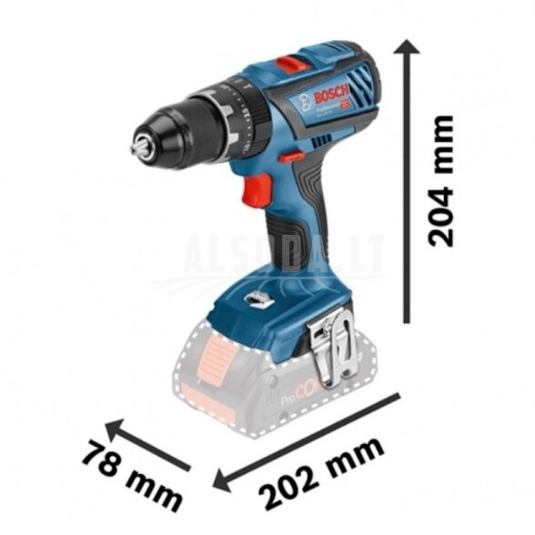 Akumuliatorinis smūginis suktuvas-gręžtuvas BOSCH GSB 18V-28 CT Solo 1