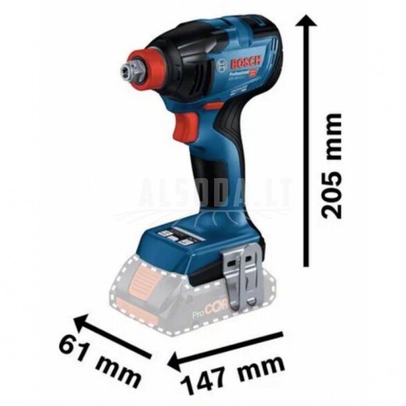 Akumuliatorinis smūginis suktuvas/veržliasukis BOSCH GDX 18V-210 C LB 2