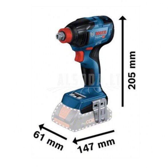 Akumuliatorinis smūginis suktuvas/veržliasukis BOSCH GDX 18V-210C, GCY 42 1