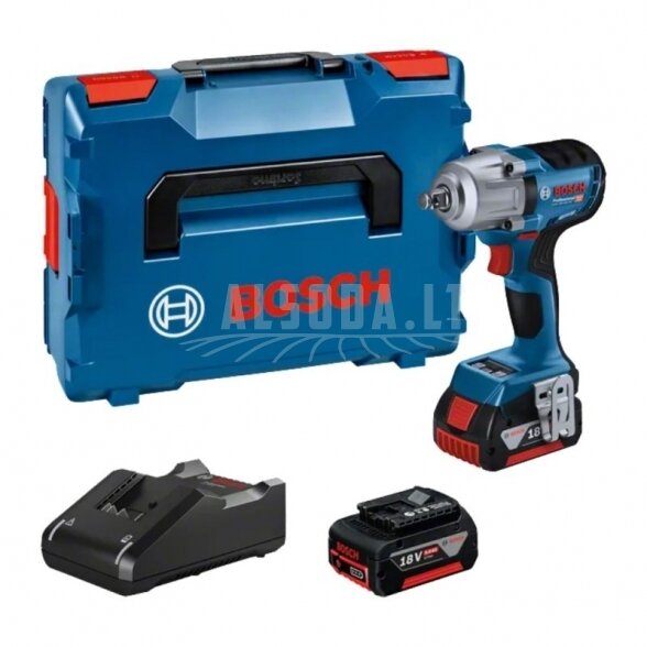 Akumuliatorinis smūginis veržliasukis BOSCH GDS 18V-450 HC 2x5,0Ah Akumuliatorinis smūginis veržliasukis BOSCH GDS 18V-450 HC 2x5,0Ah