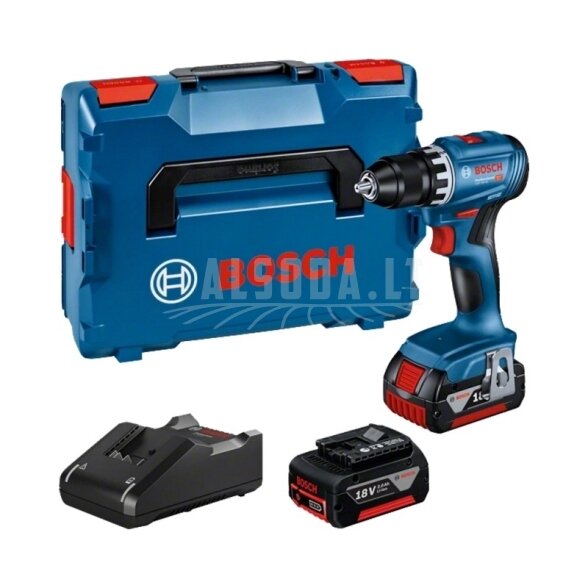 Akumuliatorinis suktuvas-gręžtuvas BOSCH GSR 18V-45 2x3,0Ah Akumuliatorinis suktuvas-gręžtuvas BOSCH GSR 18V-45 2x3,0Ah